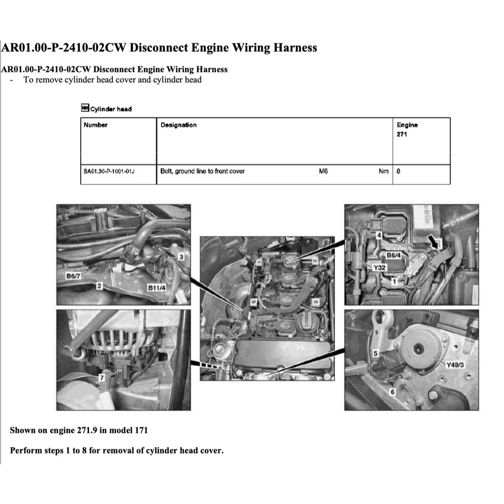 MERCEDES BENZ ENGINE M271 EVO SERVICE WORKSHOP MANUAL