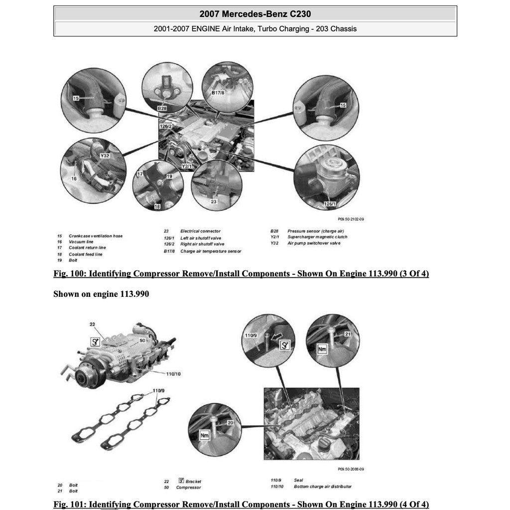 MERCEDES BENZ C-CLASS W203 C230 (2001-2007) SERVICE WORKSHOP MANUAL