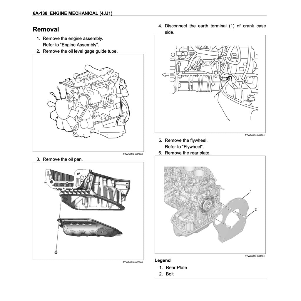 ISUZU ENGINE 4JJ1 SERVICE WORKSHOP MANUAL / ISUZU D-MAX