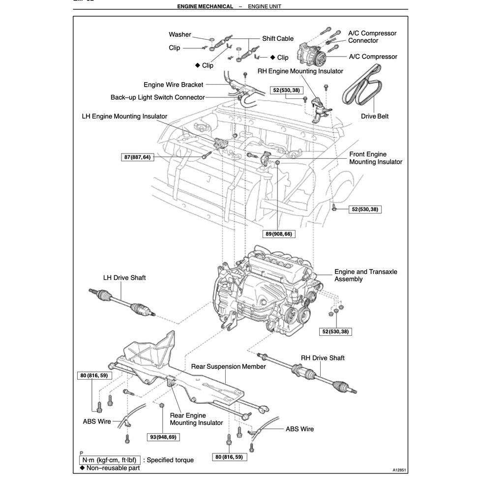 TOYOTA MR-2 SW30 - SPYDER (2000-2007) SERVICE WORKSHOP MANUAL