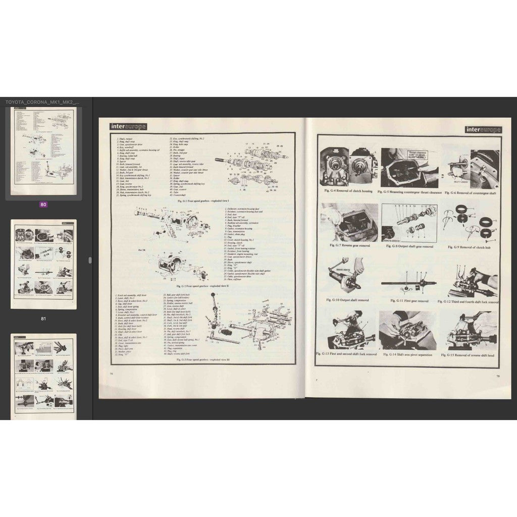 TOYOTA CORONA T40/T50 (1962-1972) SERVICE WORKSHOP MANUAL HARDCOVER