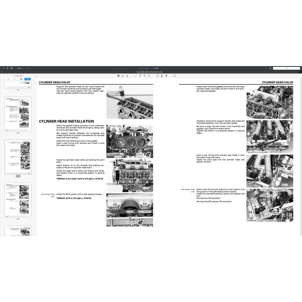 HONDA GOLD WING GL1800 (2002-2010) SERVICE WORKSHOP MANUAL + PARTS CATALOGUE + OWNER'S MANUAL