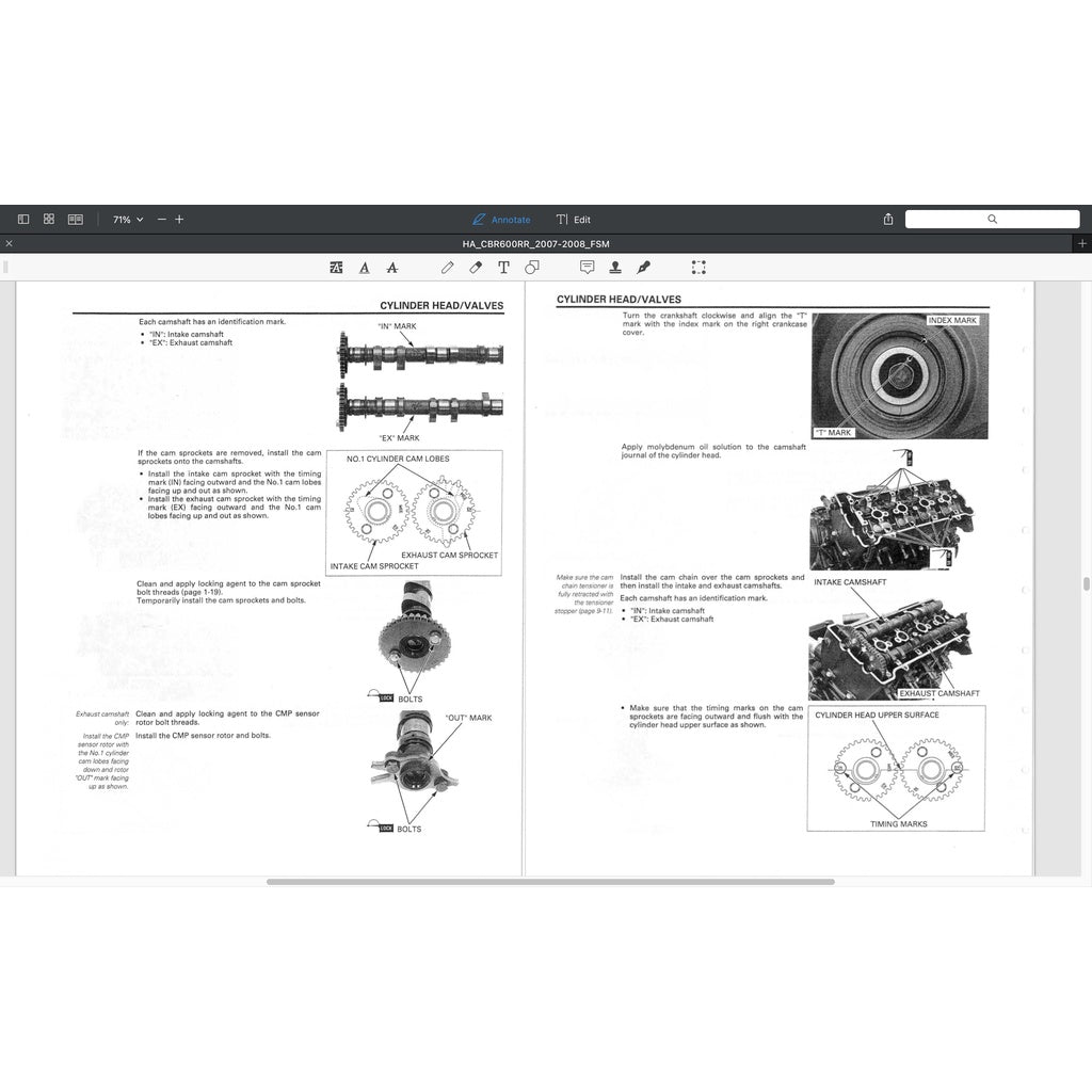 HONDA CBR600RR (2007-2008) SERVICE WORKSHOP MANUAL + PARTS CATALOGUE + OWNER'S MANUAL - CBR 600 RR