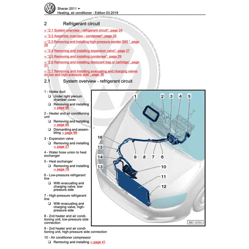 VW SHARAN 7N (2011-2020) SERVICE WORKSHOP MANUAL