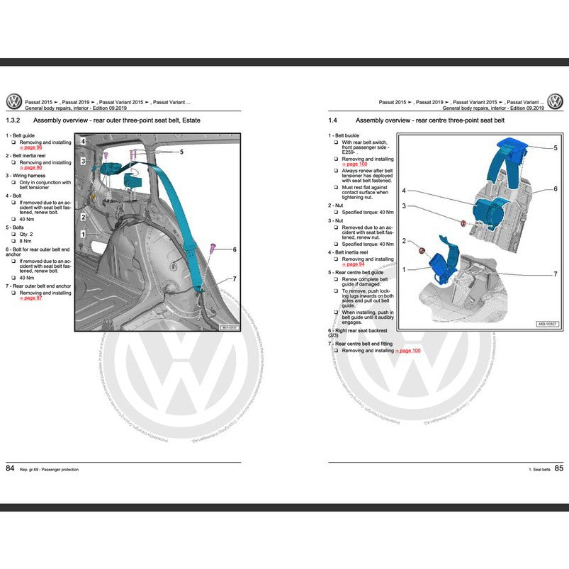 VW PASSAT B7 (2011-2015) SERVICE WORKSHOP MANUAL
