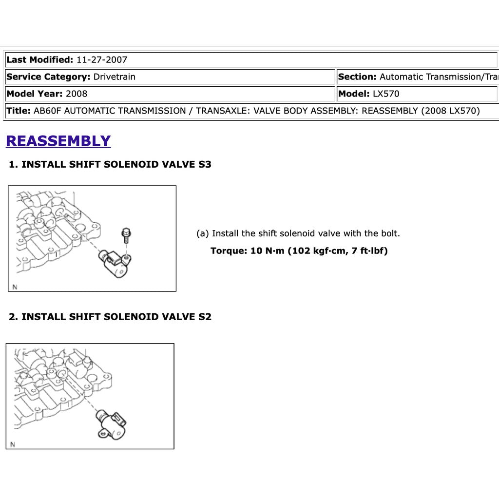 LEXUS LX 570 (2008-2015) SERVICE WORKSHOP MANUAL