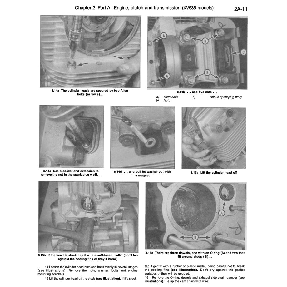 YAMAHA VIRAGO XV535 (1987-2004) FACTORY SERVICE WORKSHOP MANUAL + PARTS CATALOGUE
