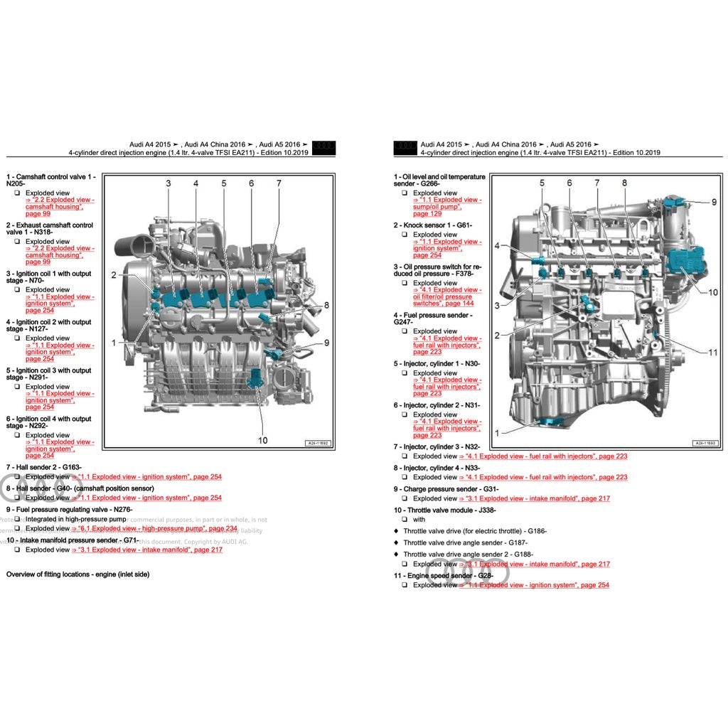 AUDI A4 B9 (2016-2024) SERVICE WORKSHOP MANUAL