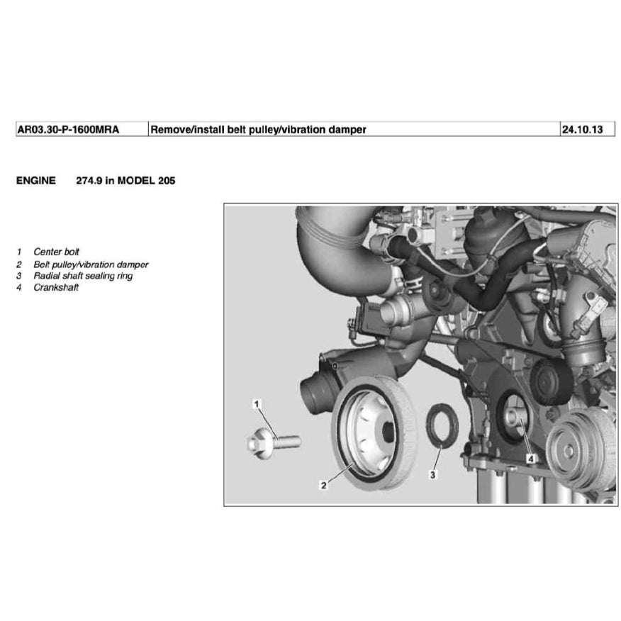 MERCEDES BENZ ENGINE M274 SERVICE WORKSHOP MANUAL