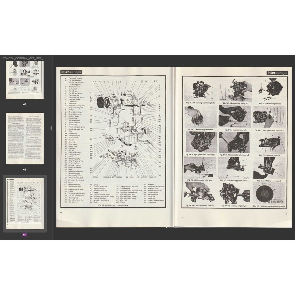 TOYOTA CORONA T40/T50 (1962-1972) SERVICE WORKSHOP MANUAL HARDCOVER