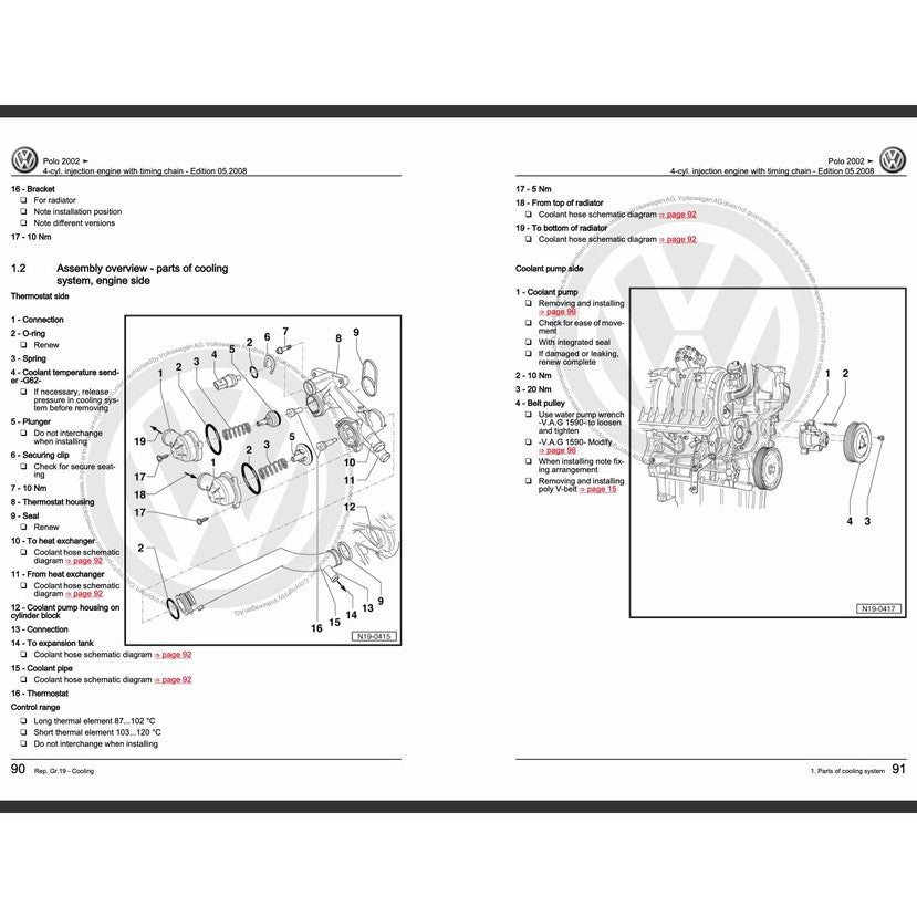 VW POLO MK4 9N (2001-2009) SERVICE WORKSHOP MANUAL