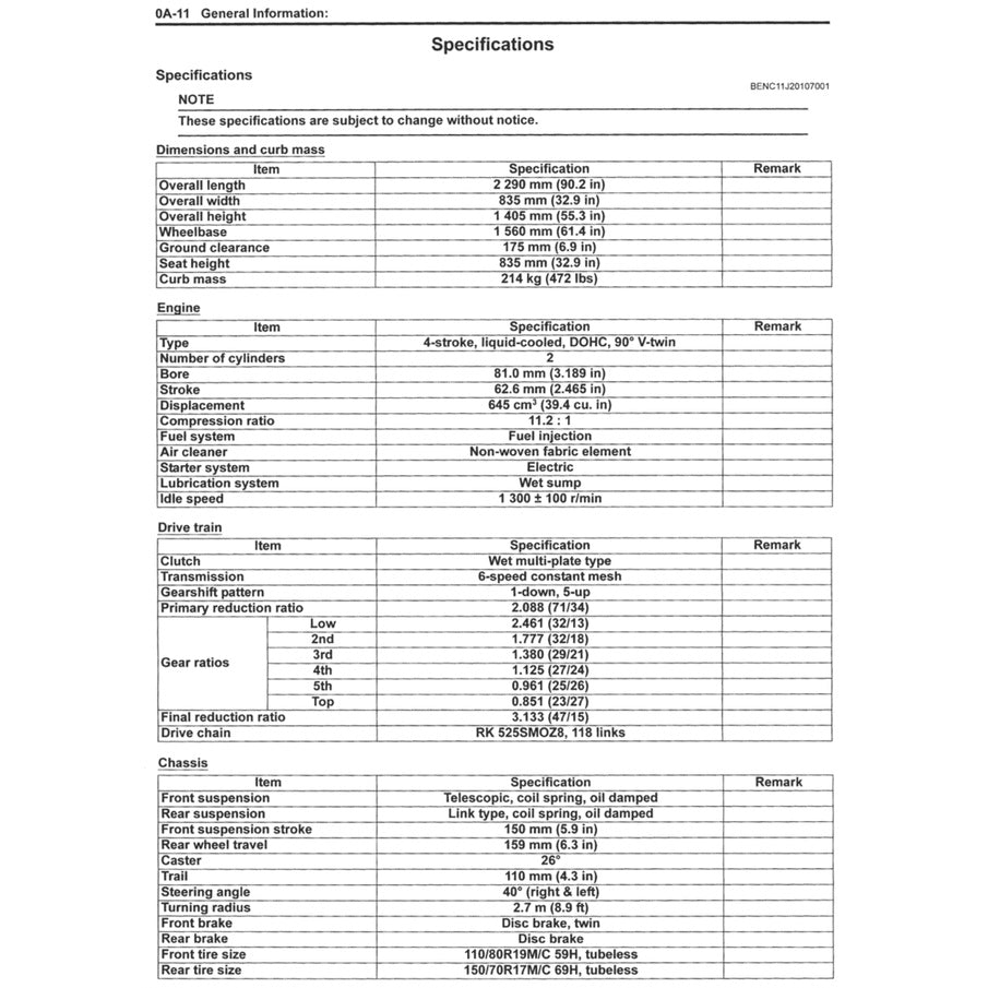 SUZUKI V STORM V STROM VSTROM DL650 (2012-2016) SERVICE WORKSHOP MANUAL + PARTS CATALOGUE + OWNER' MANUAL