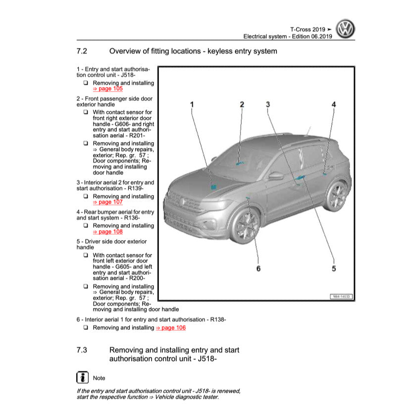 VW T-CROSS C11 (2019+) SERVICE WORKSHOP MANUAL