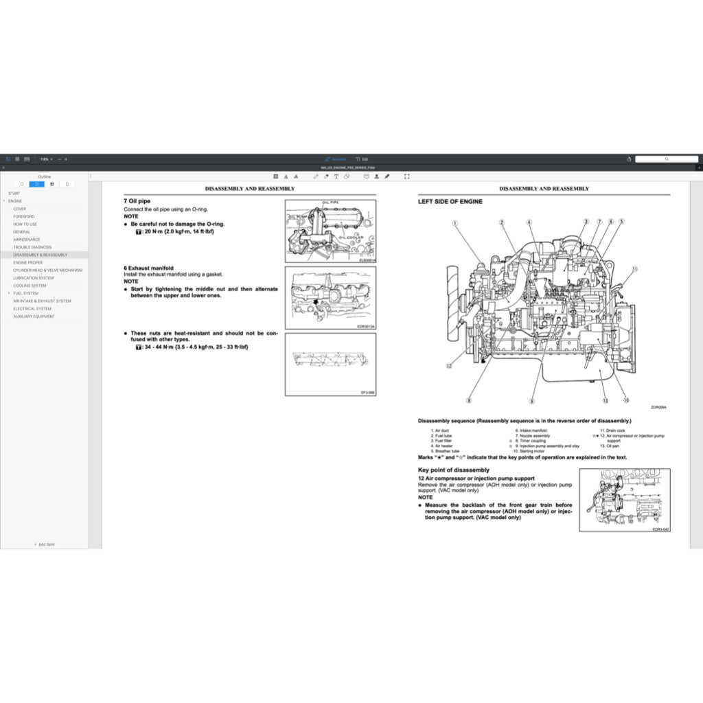 NISSAN UD DIESEL ENGINE FE6 / FE6A / FE6B / FE6T / FE6TA SERVICE REPAIR MANUAL