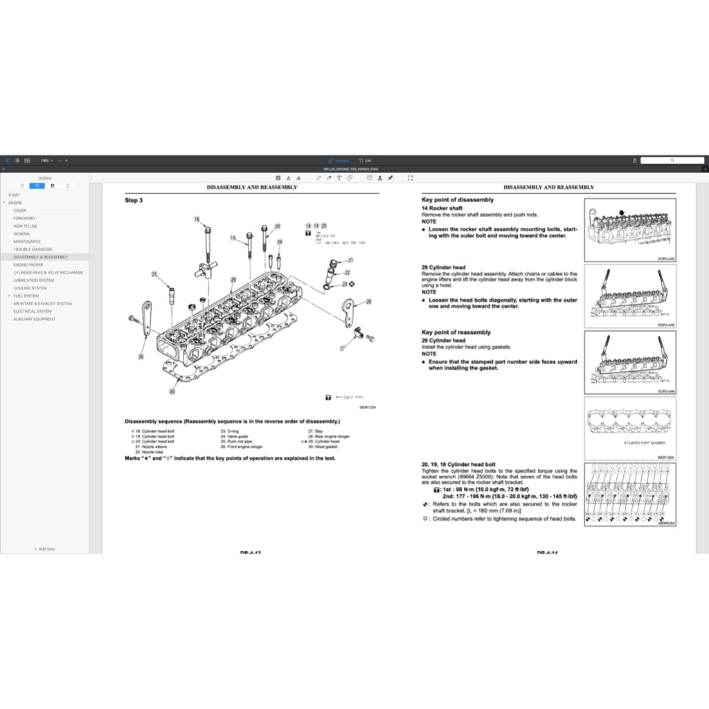 NISSAN UD DIESEL ENGINE FE6 / FE6A / FE6B / FE6T / FE6TA SERVICE REPAIR MANUAL