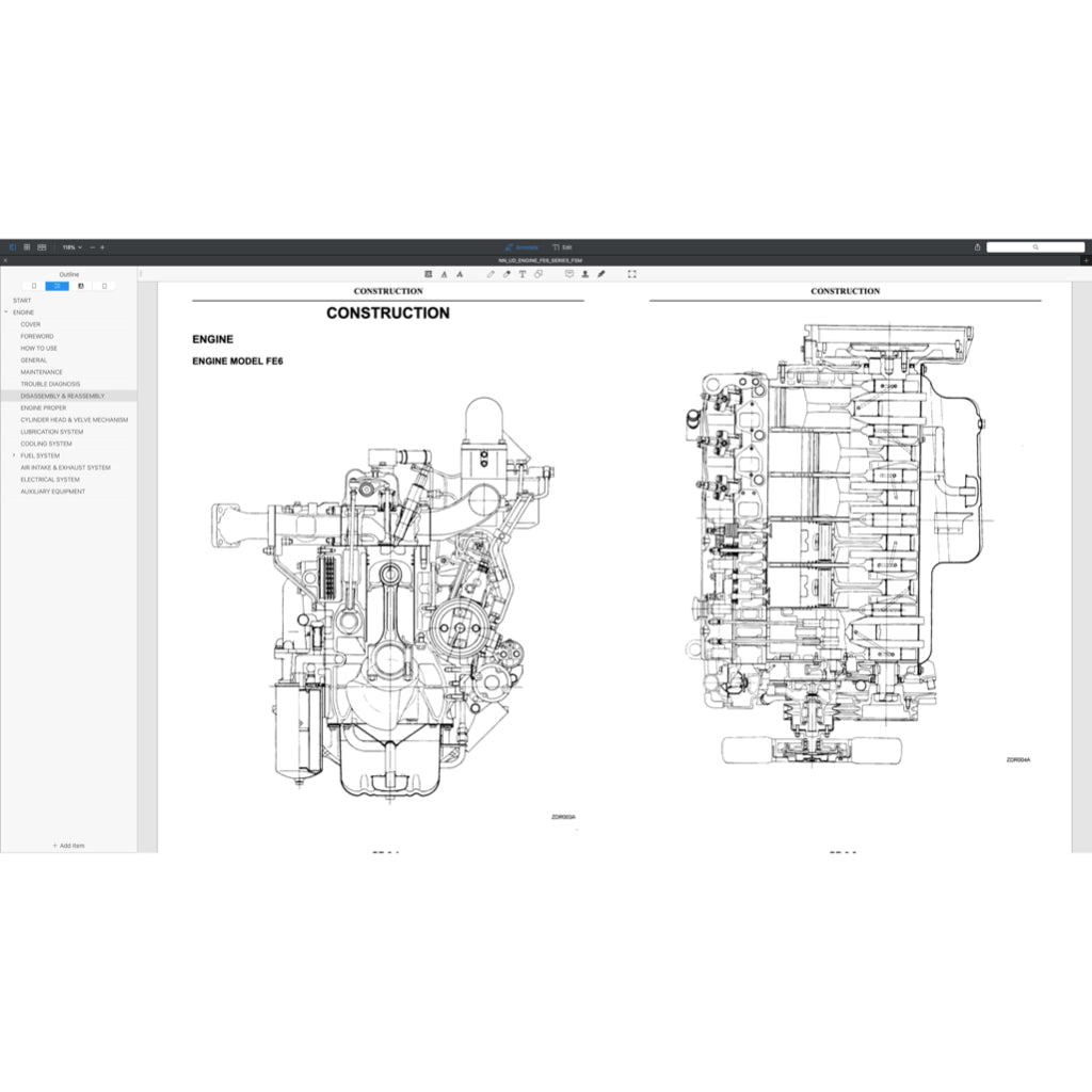 NISSAN UD DIESEL ENGINE FE6 / FE6A / FE6B / FE6T / FE6TA SERVICE REPAIR MANUAL