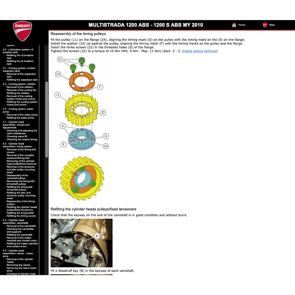 DUCATI MULTISTRADA 1200S (2010-2012) SERVICE WORKSHOP MANUAL + PARTS CATALOGUE + OWNER'S MANUAL