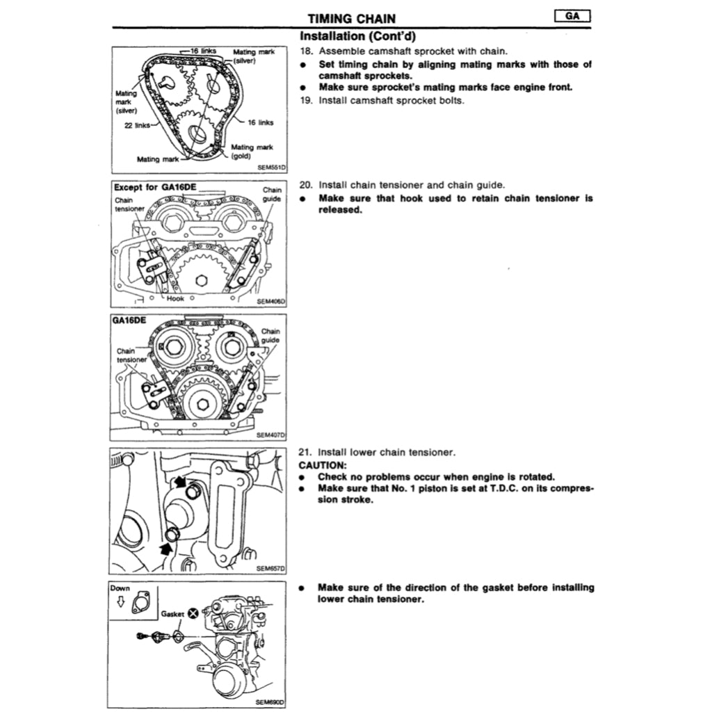 NISSAN SENTRA / SUNNY B13/N14 (1990-1995) SERVICE WORKSHOP MANUAL