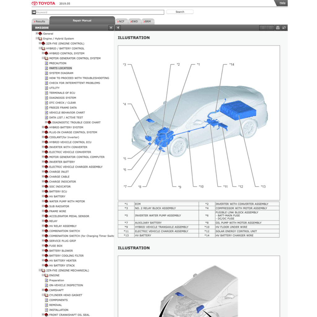 TOYOTA PRIUS ZVW50 (2015-2022) ONLINE SERVICE WORKSHOP MANUAL