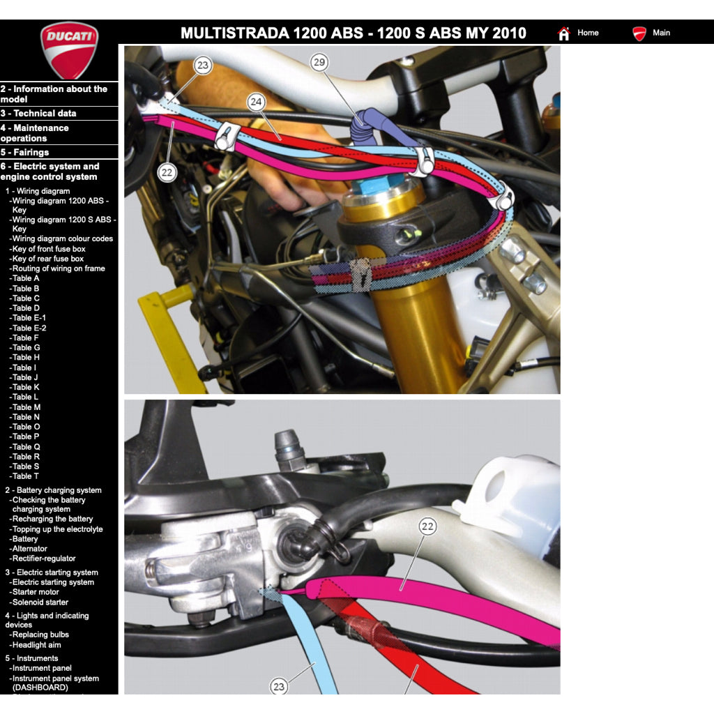 DUCATI MULTISTRADA 1200S (2010-2012) SERVICE WORKSHOP MANUAL + PARTS CATALOGUE + OWNER'S MANUAL