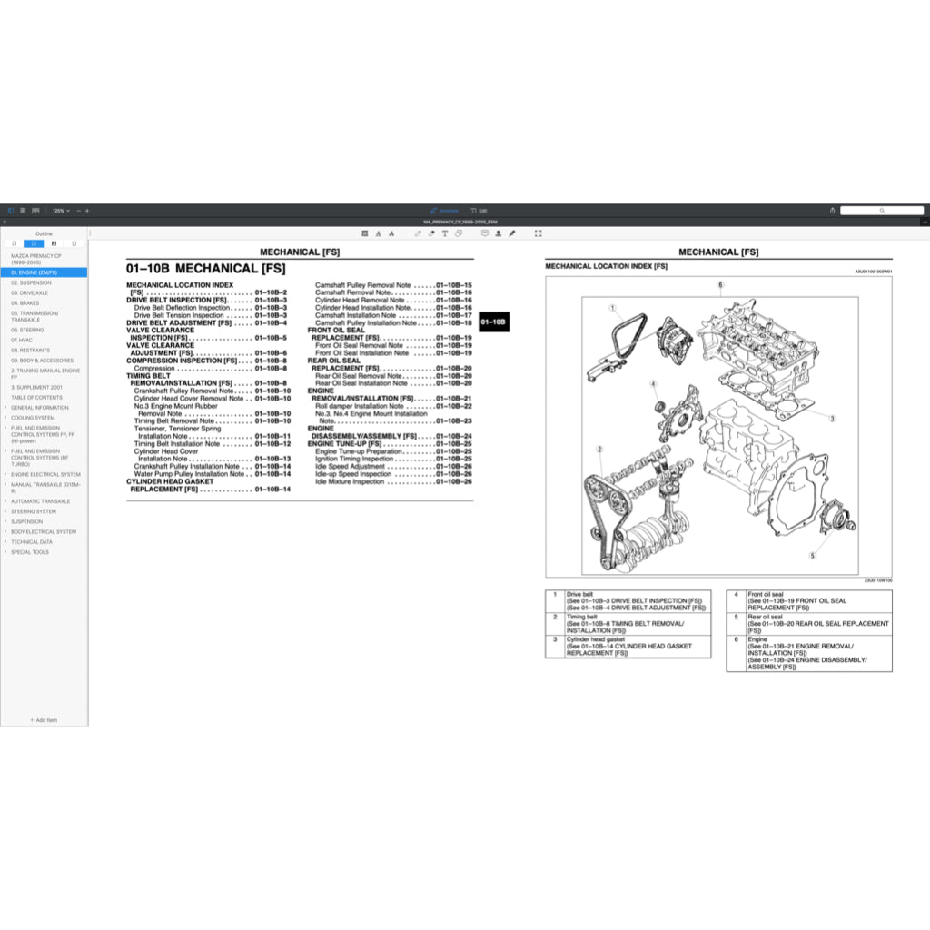 MAZDA MPV PREMACY CP (1999-2005) SERVICE WORKSHOP MANUAL
