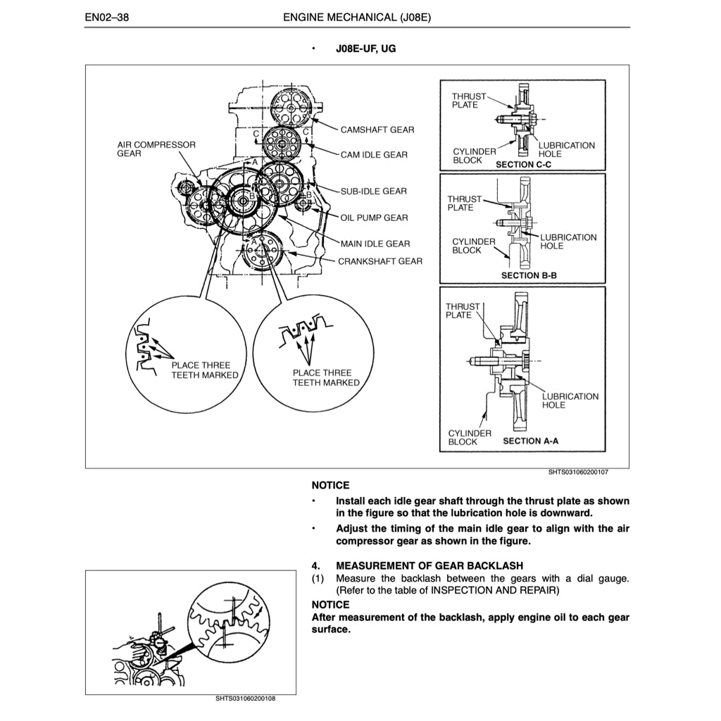 HINO ENGINE J08E-TI/VB/VC WORKSHOP SERVICE REPAIR MANUAL