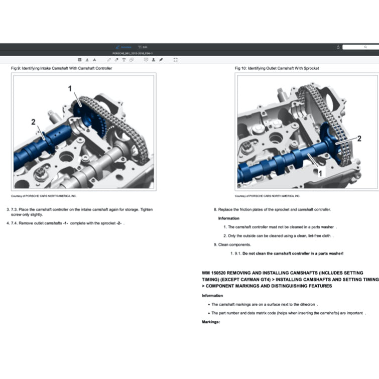 PORSCHE CAYMAN / BOXSTER 981 (2013-2016) SERVICE WORKSHOP MANUAL + PARTS CATALOGUE