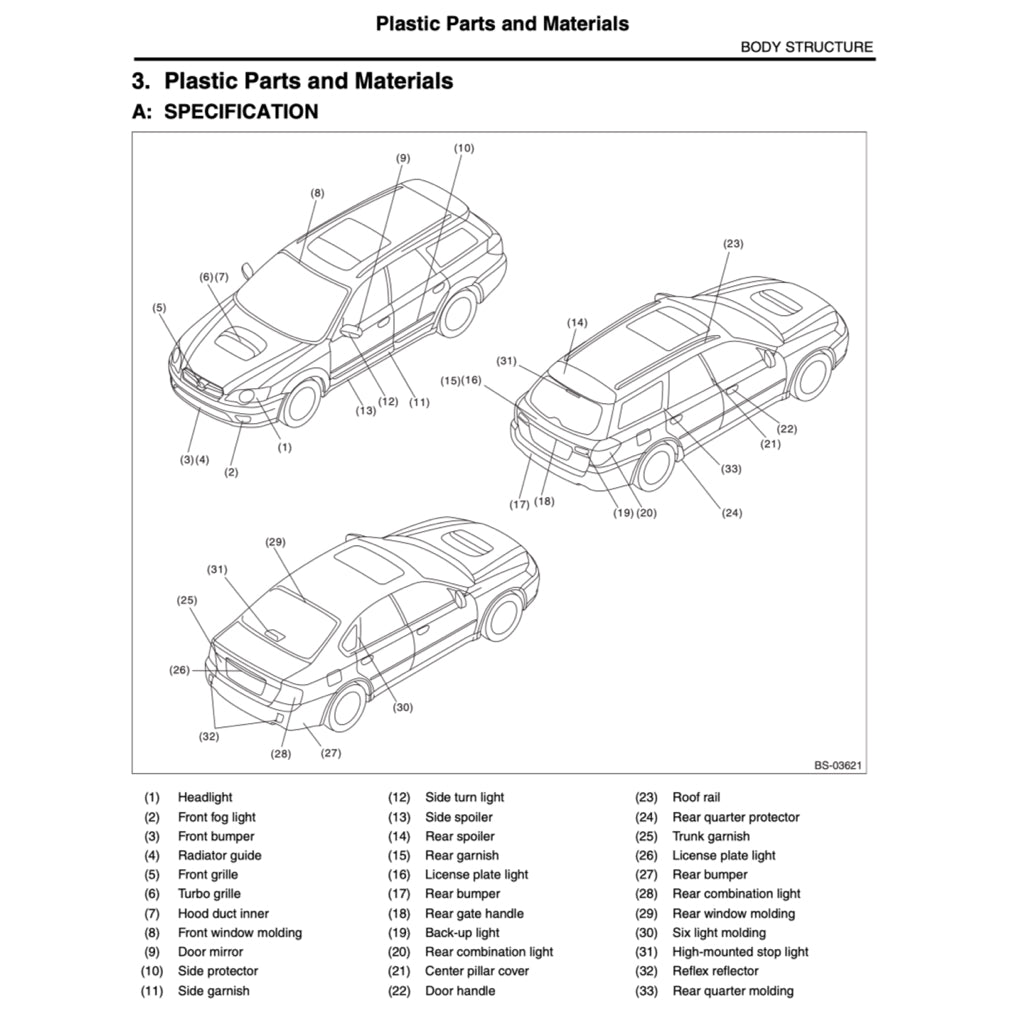 SUBARU LEGACY BL/BP (2003-2009) SERVICE WORKSHOP MANUAL