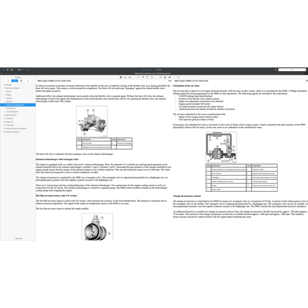 MINI COOPER S R55/56/57 N14 (2006-2012) ENGINE SERVICE WORKSHOP MANUAL + COMPONENT LOCATION+ WIRING