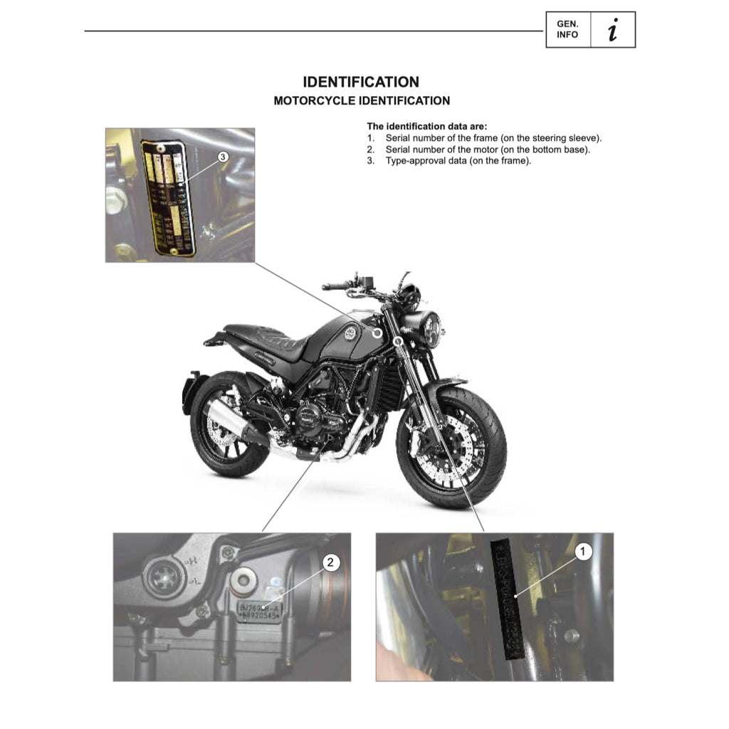 BENELLI LEONCINO BJ500 (2017-2022) SERVICE WORKSHOP MANUAL + PARTS CATALOGUE + OWNER'S MANUAL