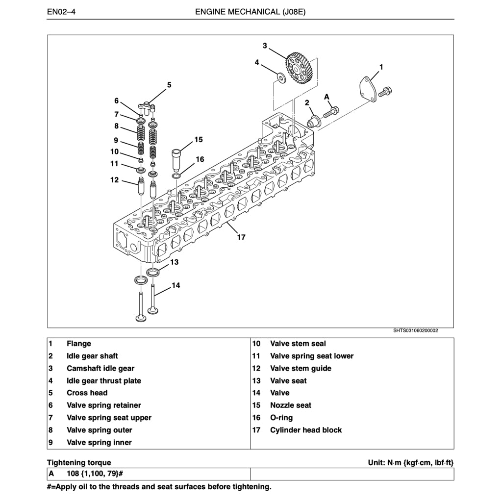 HINO ENGINE J08E-TI/VB/VC WORKSHOP SERVICE REPAIR MANUAL
