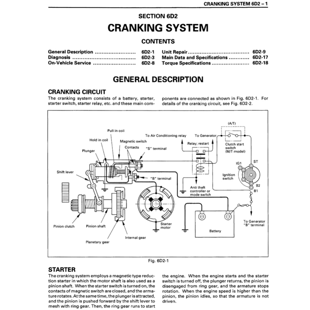 ISUZU TROOPER UX (1994-1997) SERVICE WORKSHOP MANUAL