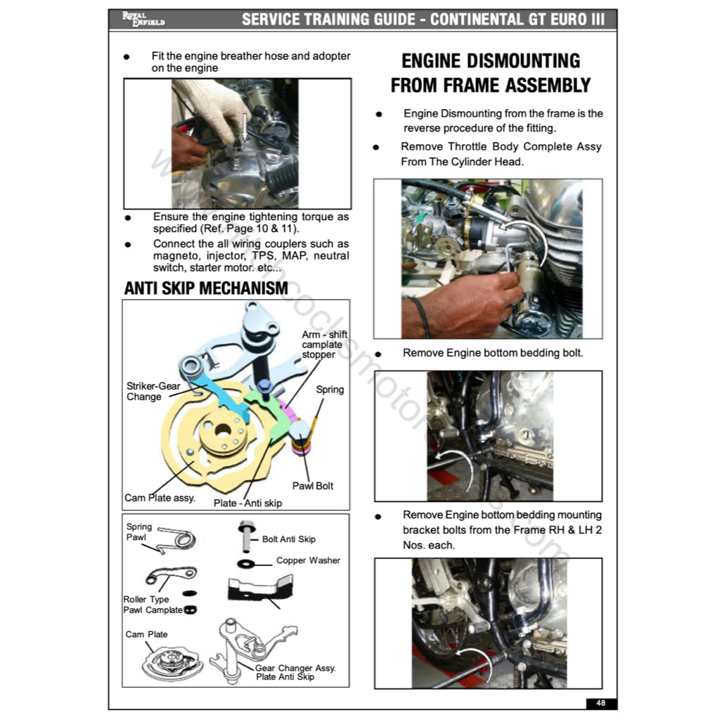 ROYAL ENFIELD CONTINENTAL GT 535 (2013-2016) SERVICE WORKSHOP MANUAL + PARTS CATALOGUE + OWNER'S MANUAL