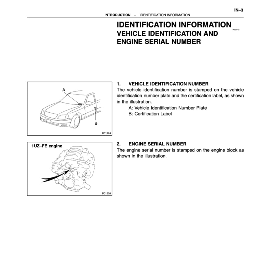 LEXUS LS400 XF10/XF20 (1990-2000) SERVICE WORKSHOP MANUAL