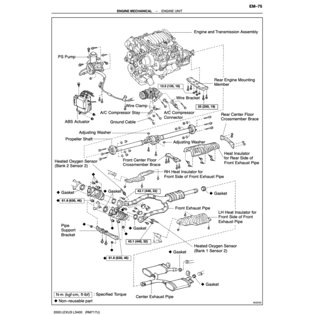 LEXUS LS400 XF10/XF20 (1990-2000) SERVICE WORKSHOP MANUAL