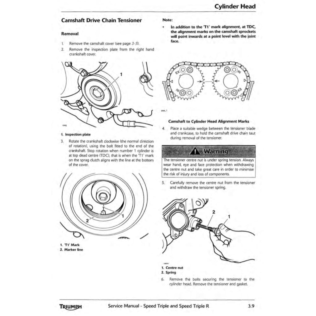 TRIUMPH SPEED TRIPLE/ R 1050 (2011-2016) SERVICE WORKSHOP MANUAL + OWNER'S MANUAL