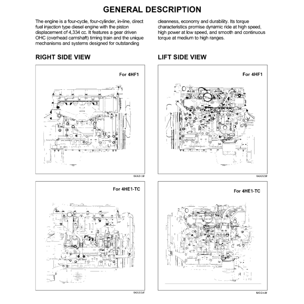 ISUZU ENGINE 4H SERIES (4HF1/G1/G1T/EI-T/EI-TC) SERVICE WORKSHOP MANUAL