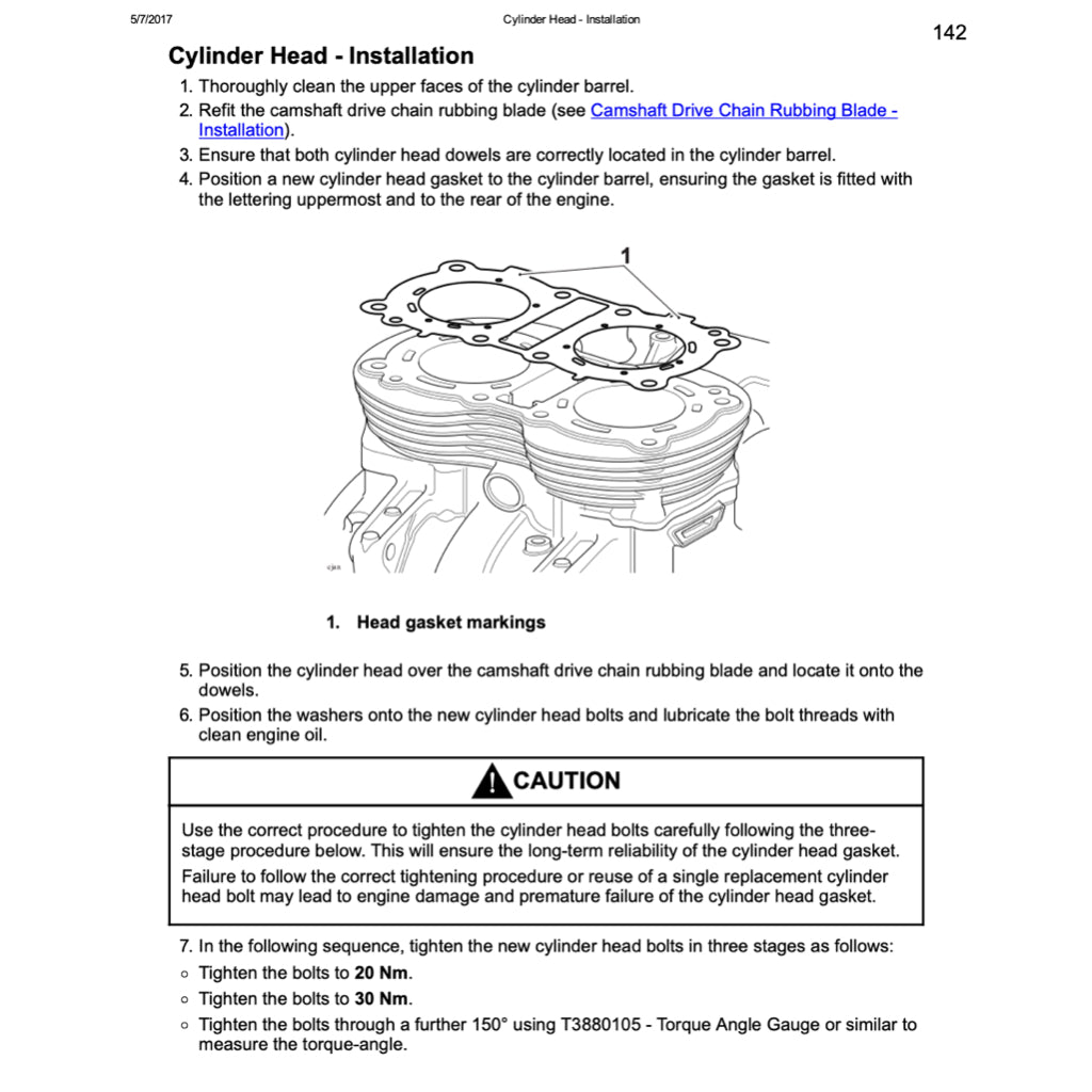 TRIUMPH THRUXTON R 1200 (2016-2023) SERVICE WORKSHOP MANUAL + OWNER'S MANUAL