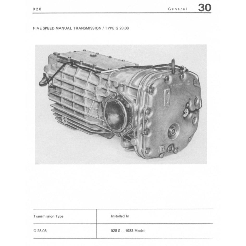 PORSCHE 928 (1977-1995) SERVICE WORKSHOP MANUAL + PARTS CATALOGUE