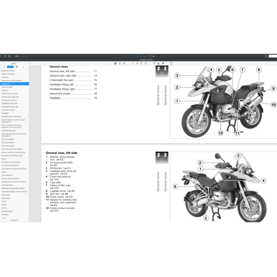 BMW R1200 GS / R1200GS K25 (2005-2013) SERVICE WORKSHOP MANUAL + PARTS CATALOGUE + OWNER'S MANUAL