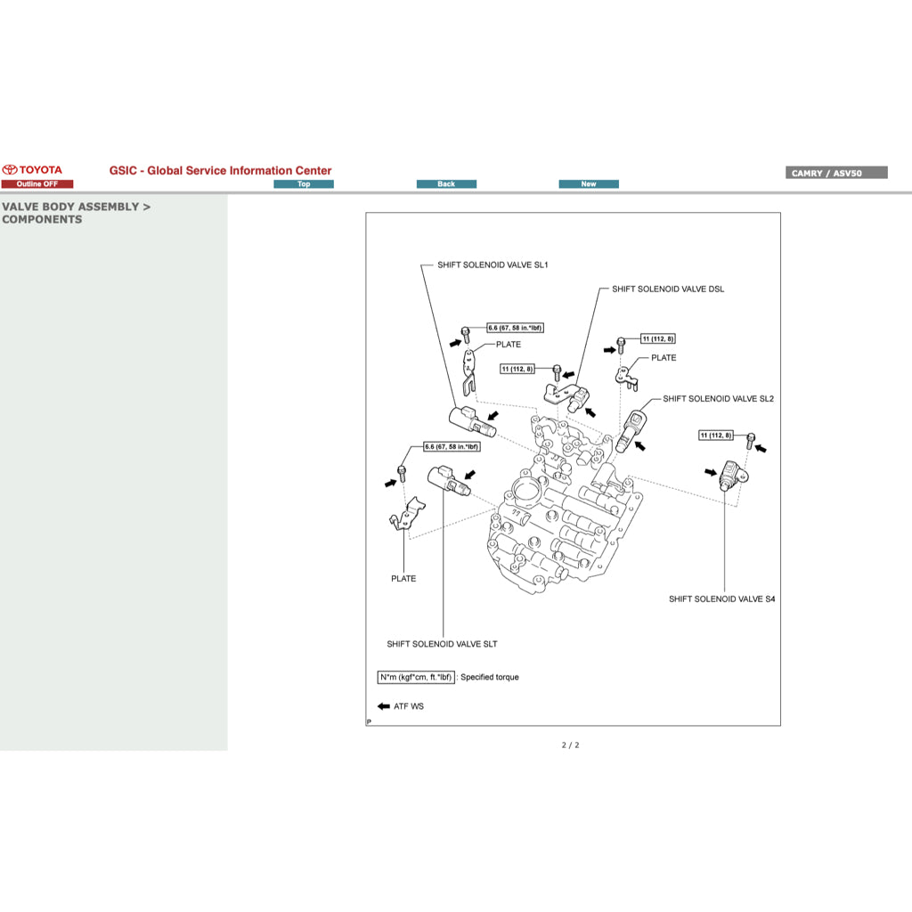 TOYOTA CAMRY ACV ASV 50/51 (2012-2017) ONLINE SERVICE WORKSHOP MANUAL