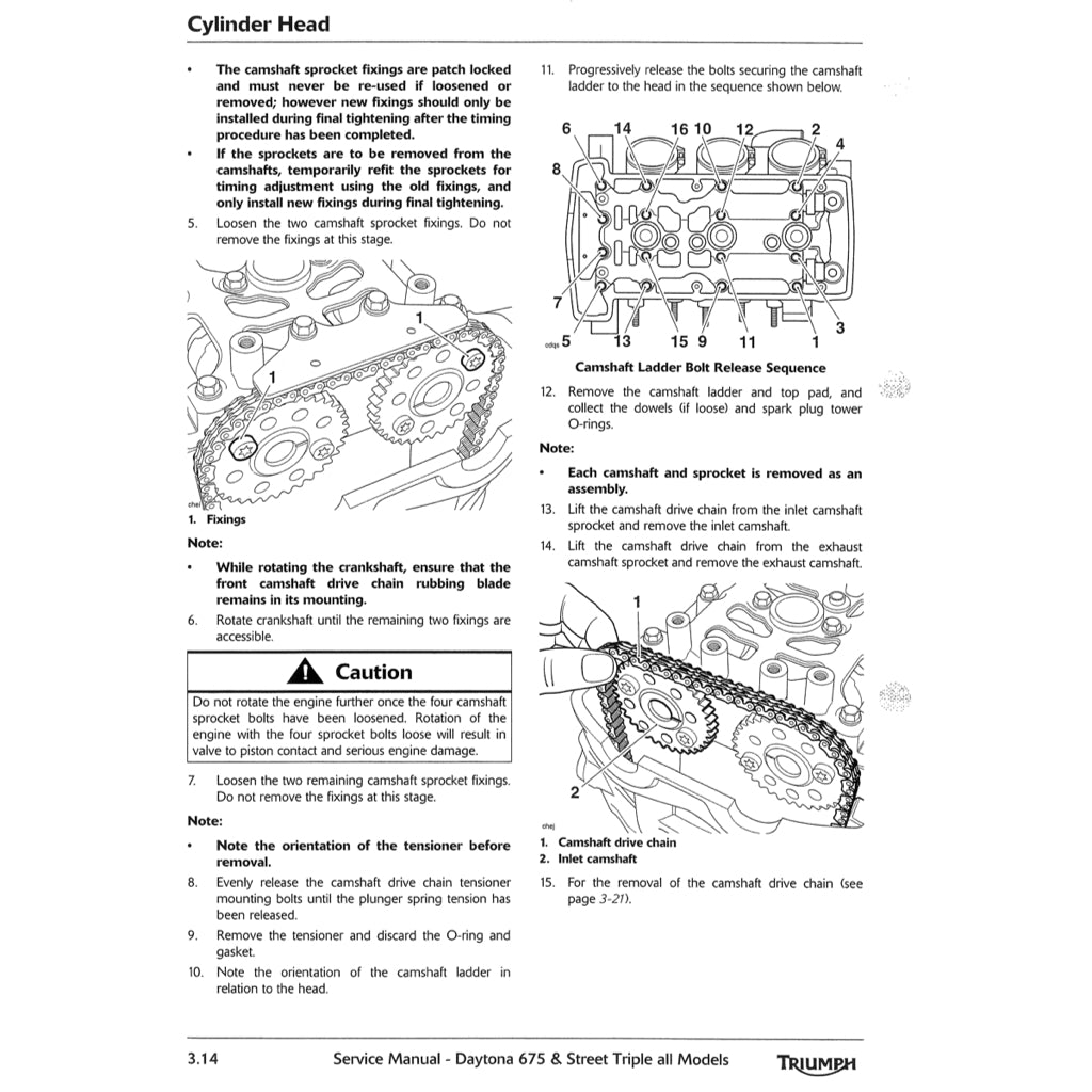 TRIUMPH STREET TRIPLE/DAYTONA 675 R (2009-2012) SERVICE WORKSHOP MANUAL + OWNER'S MANUAL