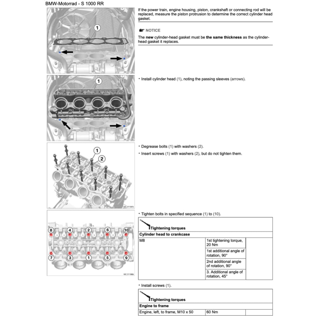 BMW S1000RR K67 (2019-2022) SERVICE WORKSHOP MANUAL + OWNER'S MANUAL