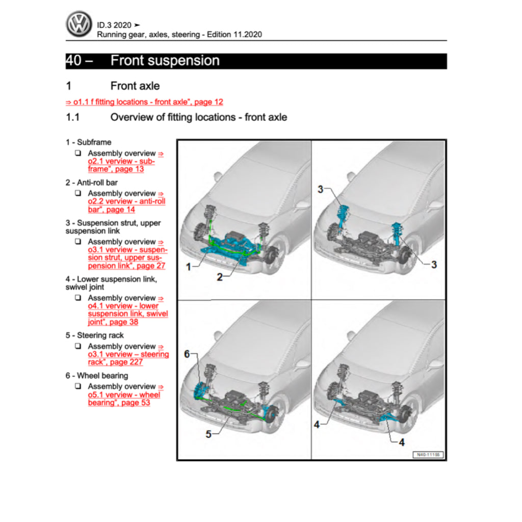 VW ID.3 EV (2020-2023) SERVICE WORKSHOP MANUAL