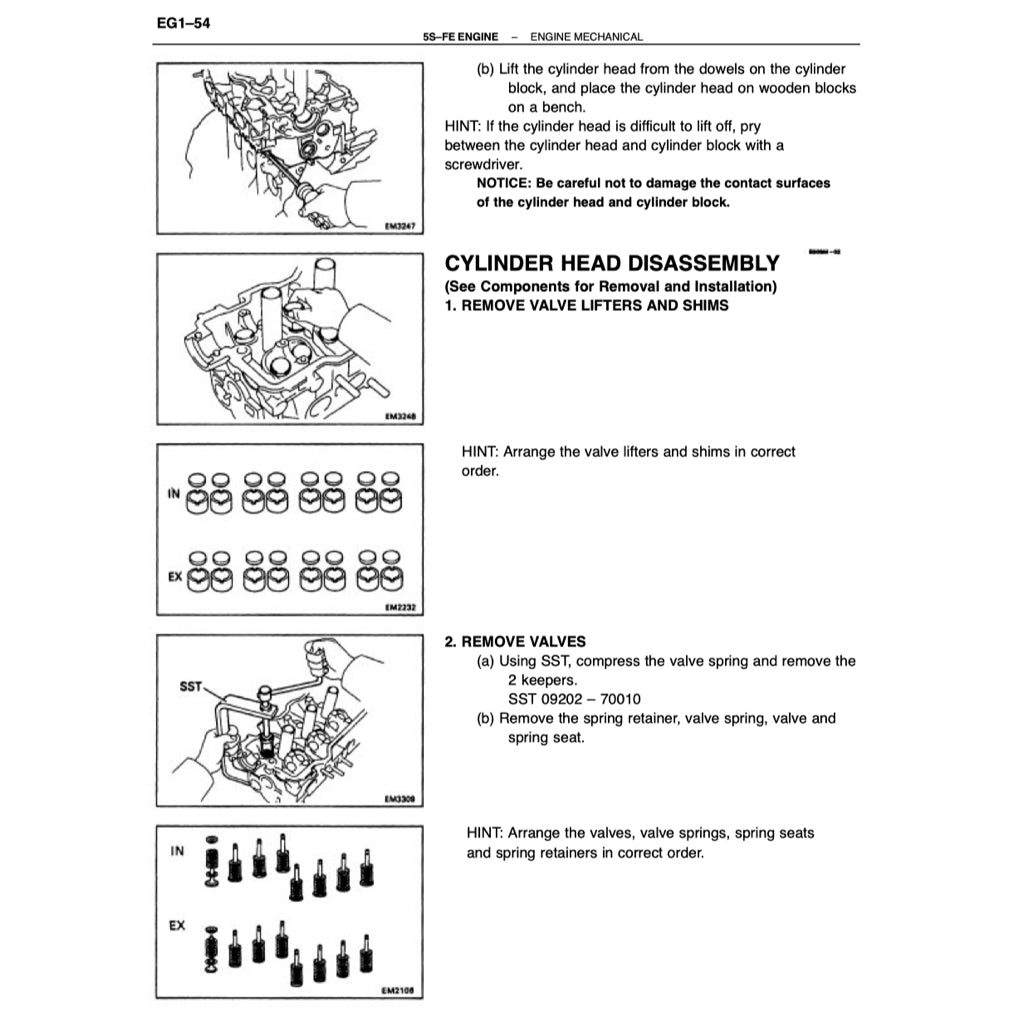TOYOTA ENGINE 5S-FE SERVICE REPAIR WORKSHOP MANUAL