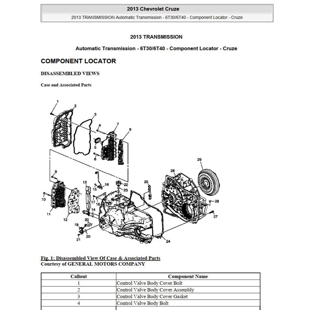 CHEVROLET CRUZE J300 (2008-2016) SERVICE WORKSHOP MANUAL