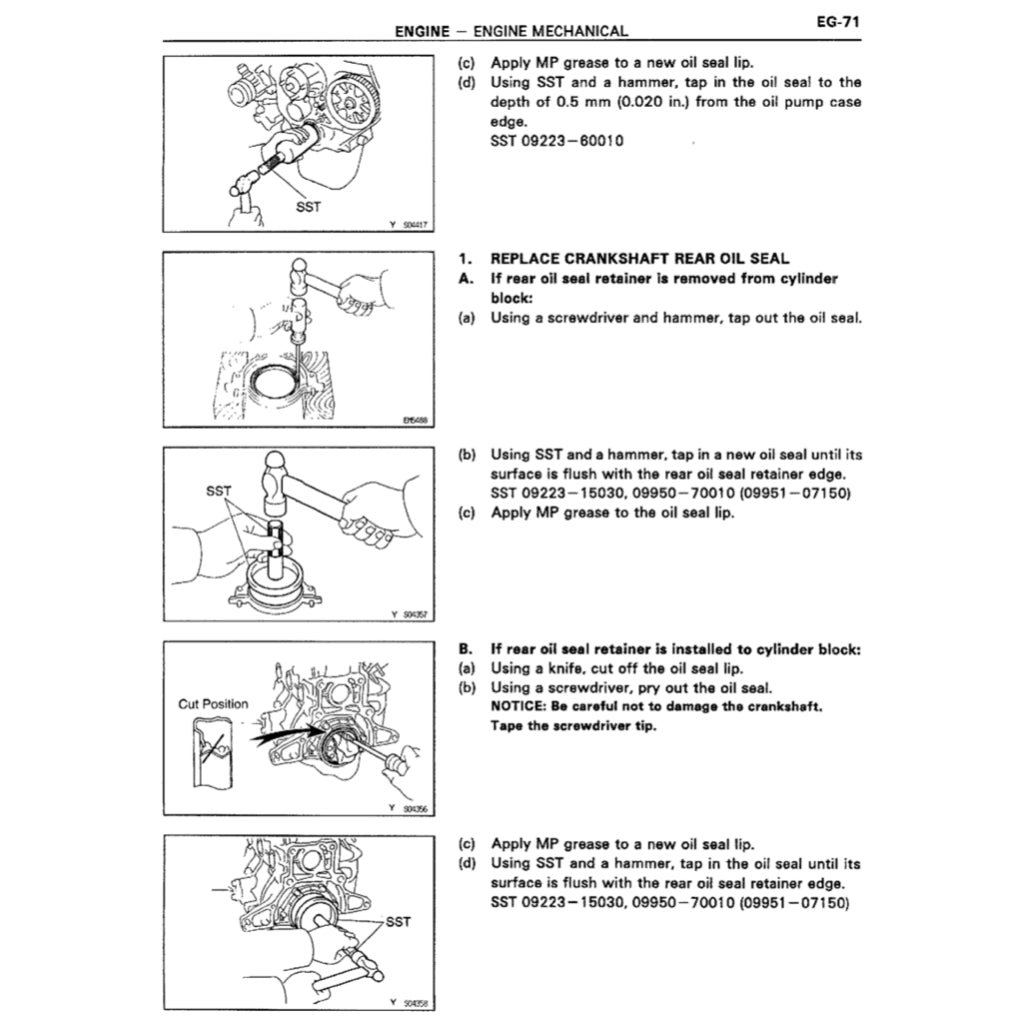 TOYOTA ENGINE 2L, 2L-T, 3L, 5L SERVICE REPAIR WORKSHOP MANUAL