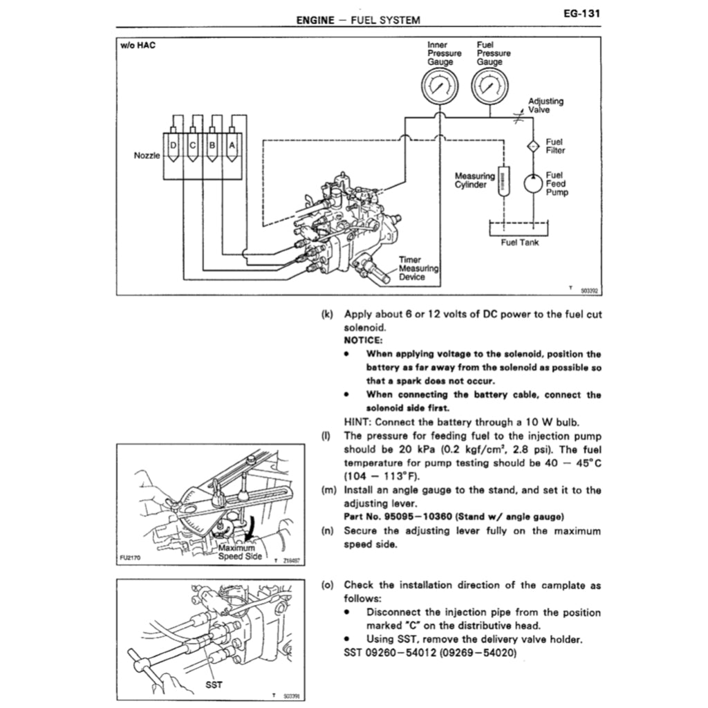 TOYOTA ENGINE 2L, 2L-T, 3L, 5L SERVICE REPAIR WORKSHOP MANUAL