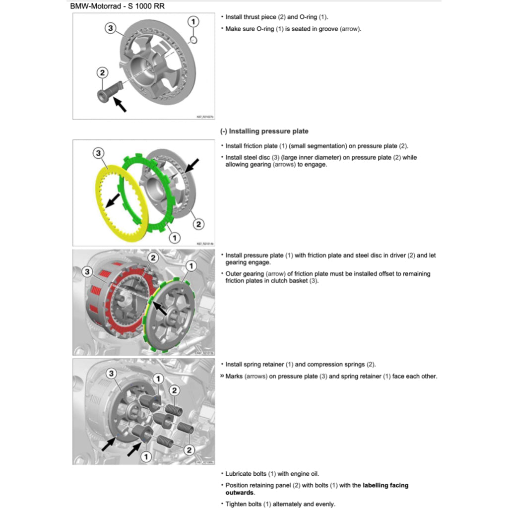 BMW S1000RR K67 (2019-2022) SERVICE WORKSHOP MANUAL + OWNER'S MANUAL