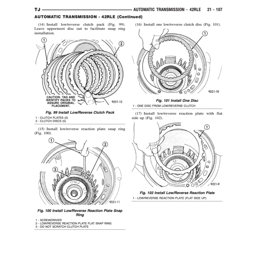 JEEP WRANGLER TJ (1996-2006) SERVICE WORKSHOP MANUAL + PARTS CATALOGUE